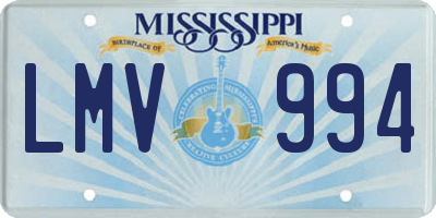 MS license plate LMV994