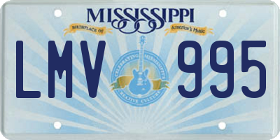 MS license plate LMV995