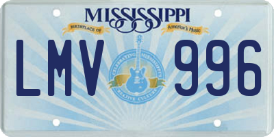 MS license plate LMV996