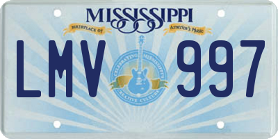 MS license plate LMV997