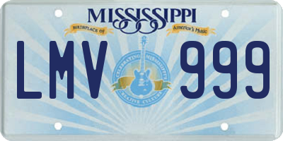 MS license plate LMV999