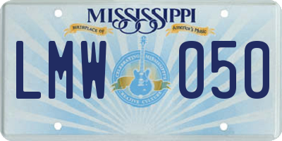 MS license plate LMW050