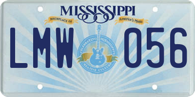 MS license plate LMW056