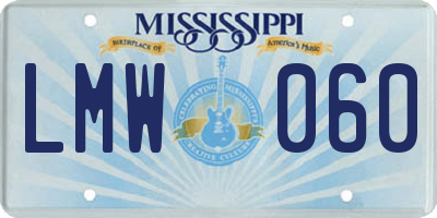 MS license plate LMW060