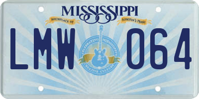 MS license plate LMW064