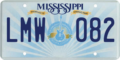 MS license plate LMW082