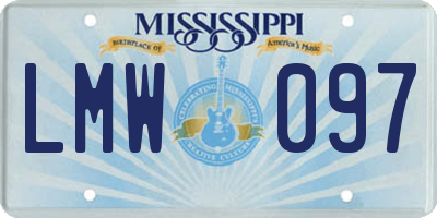 MS license plate LMW097