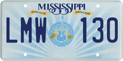 MS license plate LMW130