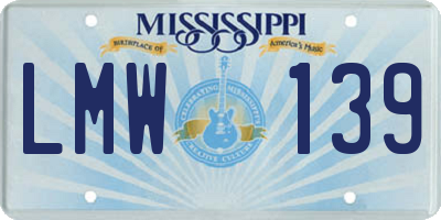MS license plate LMW139