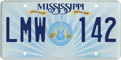 MS license plate LMW142