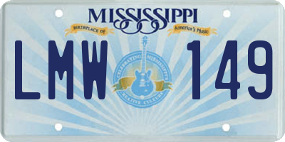 MS license plate LMW149