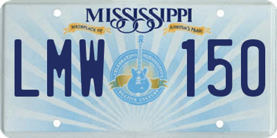 MS license plate LMW150