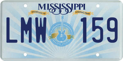 MS license plate LMW159