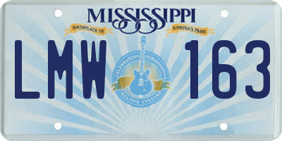 MS license plate LMW163