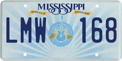 MS license plate LMW168