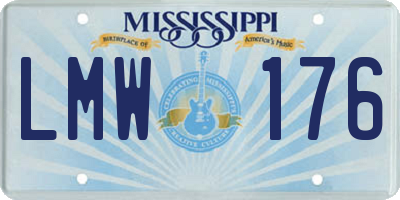 MS license plate LMW176