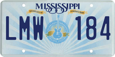 MS license plate LMW184