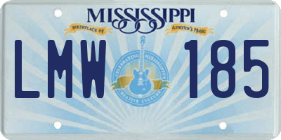 MS license plate LMW185