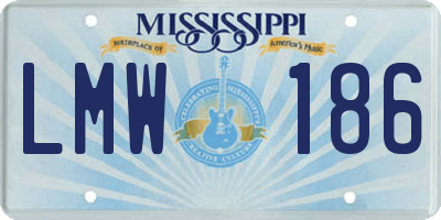 MS license plate LMW186