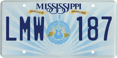 MS license plate LMW187