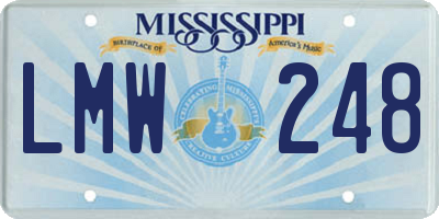 MS license plate LMW248