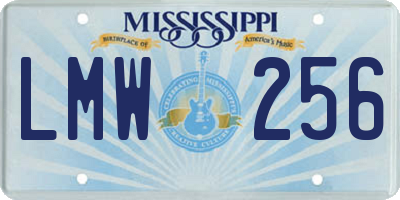 MS license plate LMW256