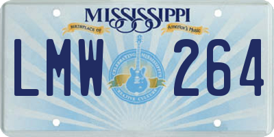 MS license plate LMW264