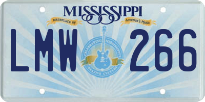 MS license plate LMW266