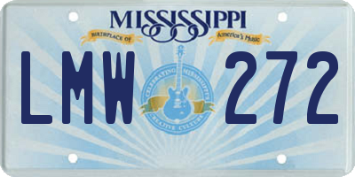 MS license plate LMW272