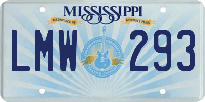 MS license plate LMW293
