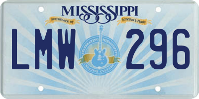 MS license plate LMW296