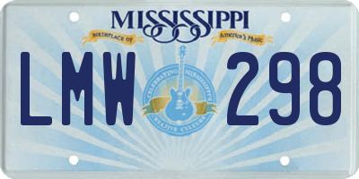 MS license plate LMW298