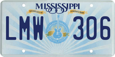 MS license plate LMW306