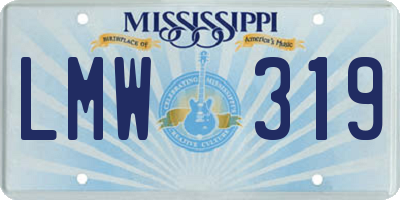 MS license plate LMW319
