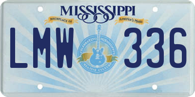 MS license plate LMW336