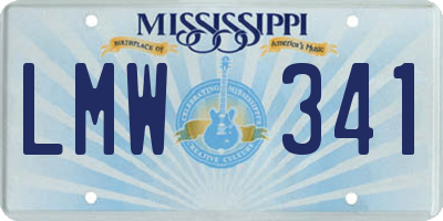MS license plate LMW341