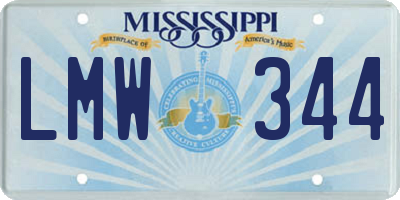 MS license plate LMW344