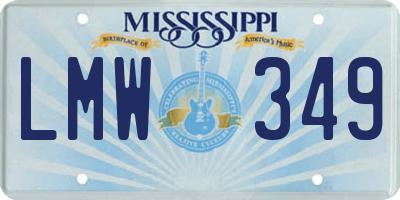 MS license plate LMW349