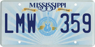 MS license plate LMW359