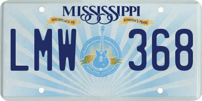 MS license plate LMW368