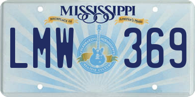 MS license plate LMW369