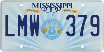 MS license plate LMW379