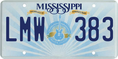 MS license plate LMW383