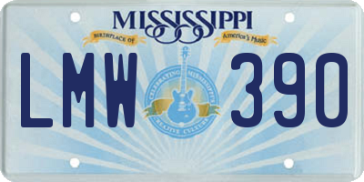 MS license plate LMW390