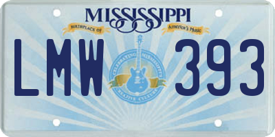 MS license plate LMW393