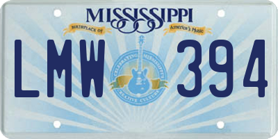 MS license plate LMW394