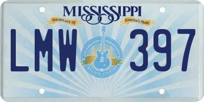 MS license plate LMW397