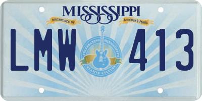 MS license plate LMW413
