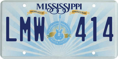 MS license plate LMW414