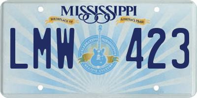 MS license plate LMW423
